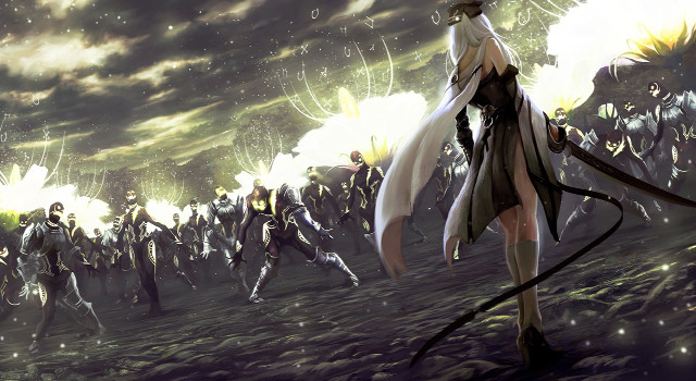 Group people field sky clouds free wallpaper for desktop - medium preview image