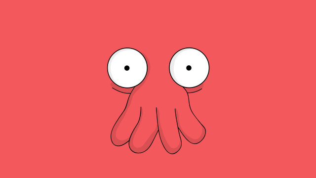 Cartoon octopus big eyes red free wallpaper for desktop - medium preview image
