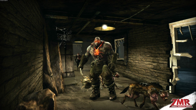 Man walking hallway dog fire free wallpaper for desktop - medium preview image