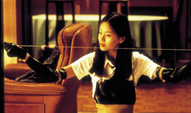 Woman chair string hands standing free wallpaper for desktop - medium preview image