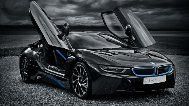 Bmw sports car black white free wallpaper for desktop - medium preview image