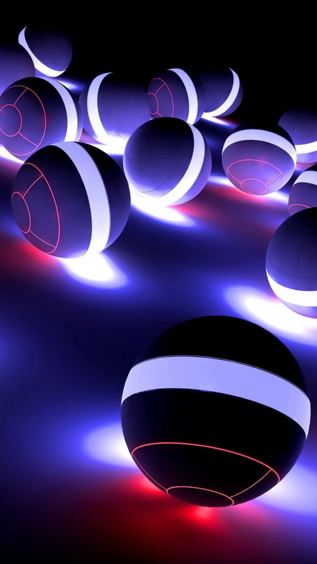 Group balls lights black background free wallpaper for mobile - medium preview image