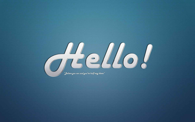 Blue hello white letters carlos free wallpaper for desktop - medium preview image