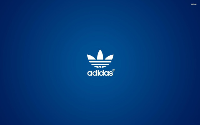 Blue background white adidas logo #7 free wallpaper for desktop - medium preview image