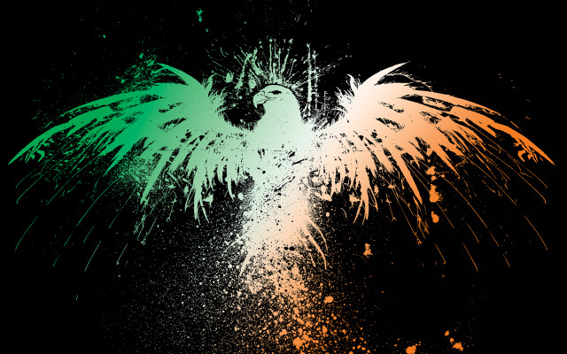 Colorful bird wings paint splatters free wallpaper for desktop - medium preview image