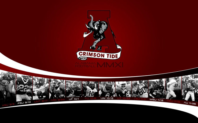 Crimson football team mascot collage #2 free wallpaper for desktop - medium preview image