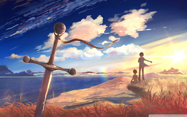 Beach cross cliff person standing free wallpaper for desktop - medium preview image