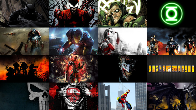 Dc comics character collage collection free wallpaper for desktop - medium preview image