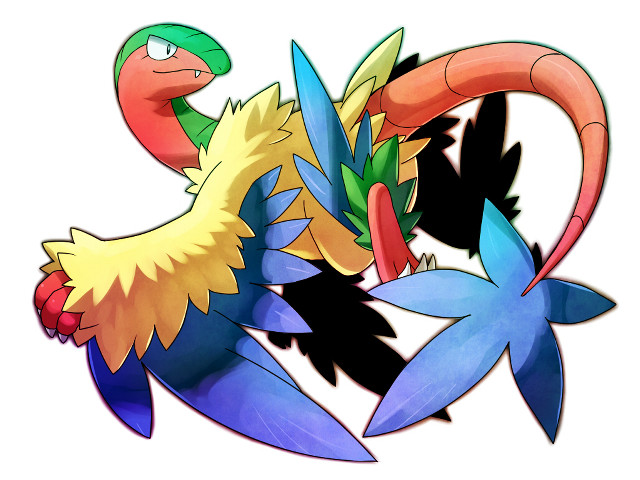 Bird large tail drawing artistic free wallpaper for desktop - medium preview image