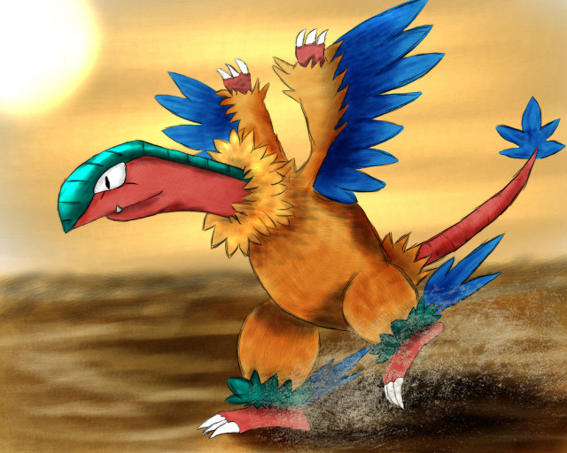 Cartoon bird with wings and free wallpaper for desktop - medium preview image