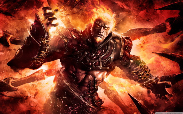 Man armor flames background fire free wallpaper for desktop - medium preview image