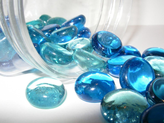 Jar filled blue green marbles free wallpaper for desktop - medium preview image