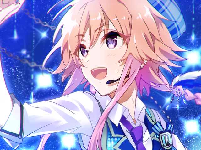 Pink hair girl hologram aurora free wallpaper for desktop - medium preview image