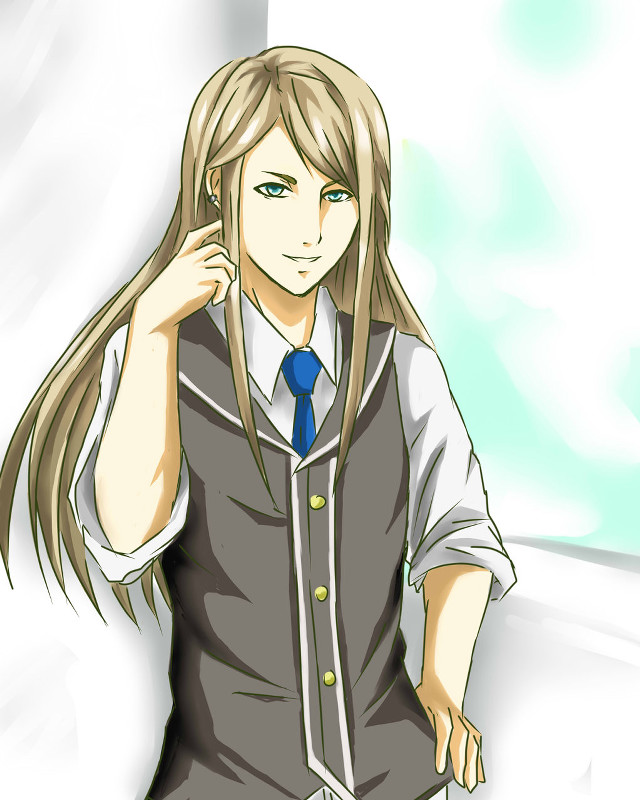 Man long hair vest tie free wallpaper for mobile - medium preview image