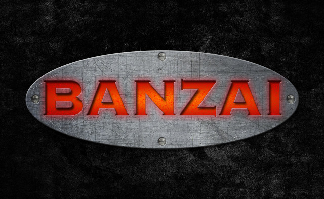 Metal sign banzaii red light free wallpaper for desktop - medium preview image