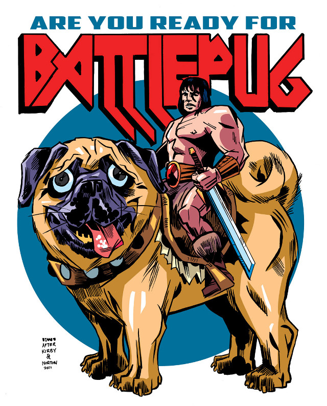 Cartoon man riding dog sword #2 free wallpaper for mobile - medium preview image