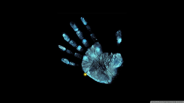 Hand print tree dark yellow #2 free wallpaper for desktop - medium preview image