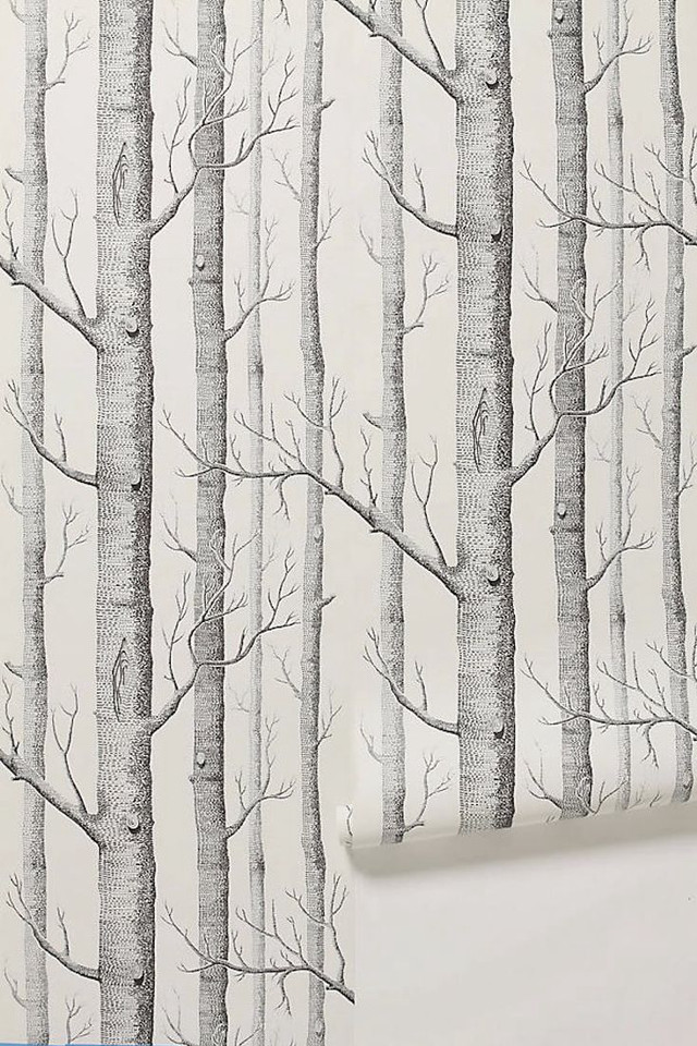 Tree pattern wallpaper white wall free wallpaper for mobile - medium preview image