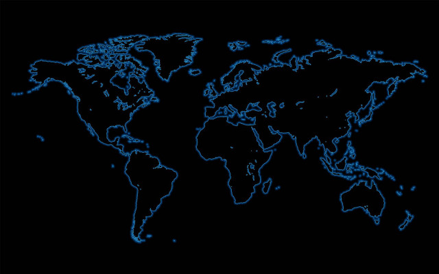 Blue world map black background #2 free wallpaper for desktop - medium preview image