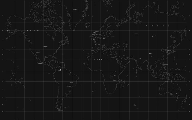 Black white world map countries free wallpaper for desktop - medium preview image