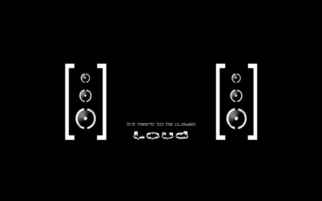 Black white speakers dol words free wallpaper for desktop - medium preview image