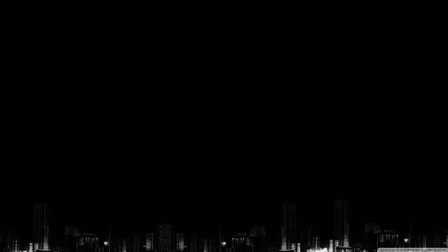 Black white city night clock free wallpaper for desktop - medium preview image