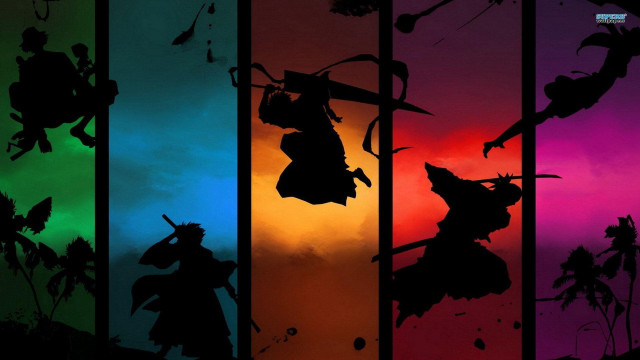 Colorful silhouette person knife flower free wallpaper for desktop - medium preview image