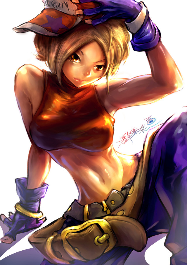 Woman purple outfit hat sword free wallpaper for mobile - medium preview image