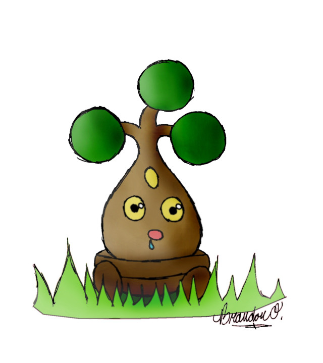 Cartoon tree sad face expression free wallpaper for tablet - medium preview image