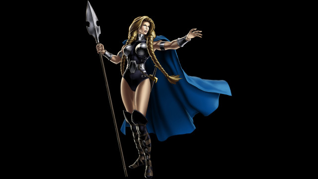 Woman costume spear sword cape free wallpaper for desktop - medium preview image