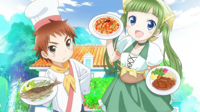 Anime characters food house sky free wallpaper for desktop - medium preview image
