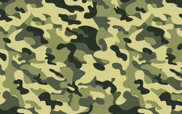 Camouflage green black spots pattern free wallpaper for desktop - medium preview image