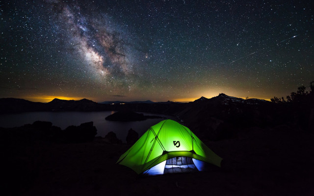 Tent milky way starry sky free wallpaper for desktop - medium preview image