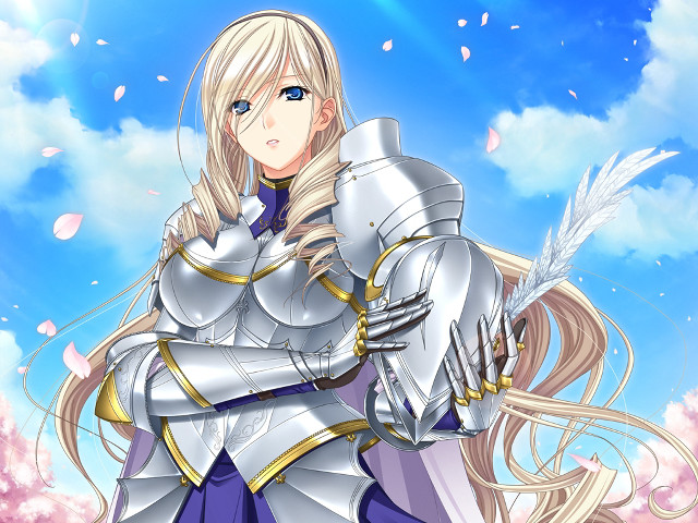 Woman silver armor feather sky free wallpaper for desktop - medium preview image