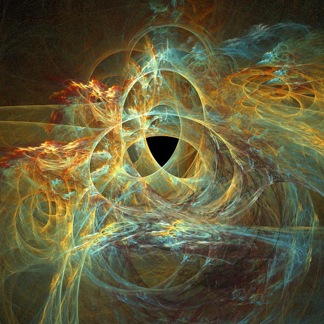 Black hole yellow blue swirl free wallpaper for tablet - medium preview image