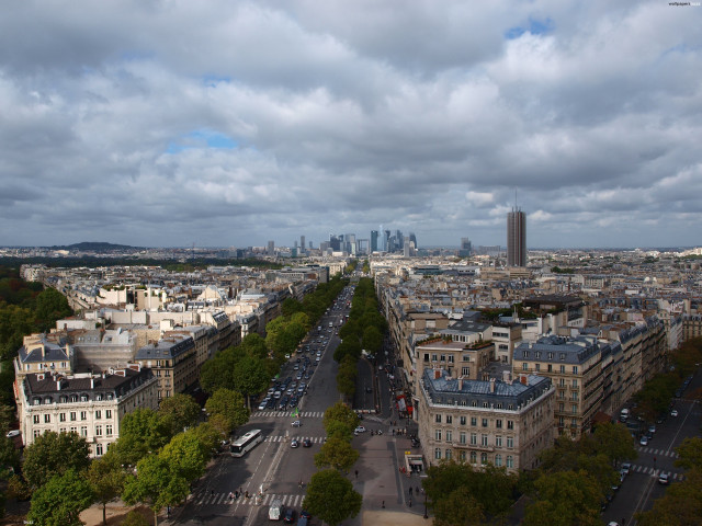 City high view street buildings free wallpaper for desktop - medium preview image