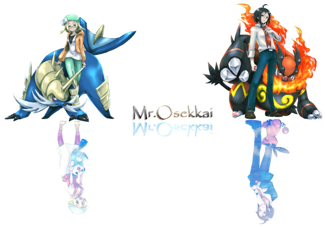 Anime characters sitting white background free wallpaper for desktop - medium preview image