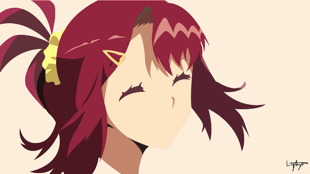 Red hair yellow bow closed free wallpaper for desktop - medium preview image