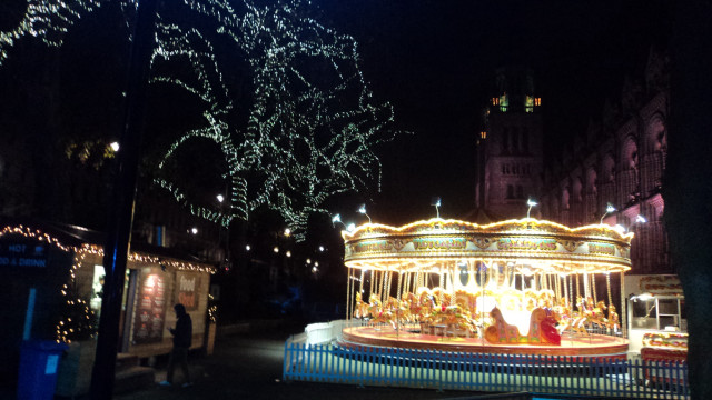 Merry go round city night free wallpaper for desktop - medium preview image