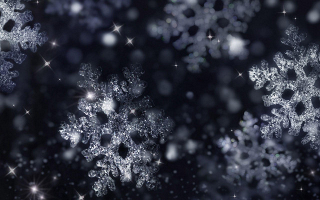 Snowflake dark sky stars scattered free wallpaper for desktop - medium preview image