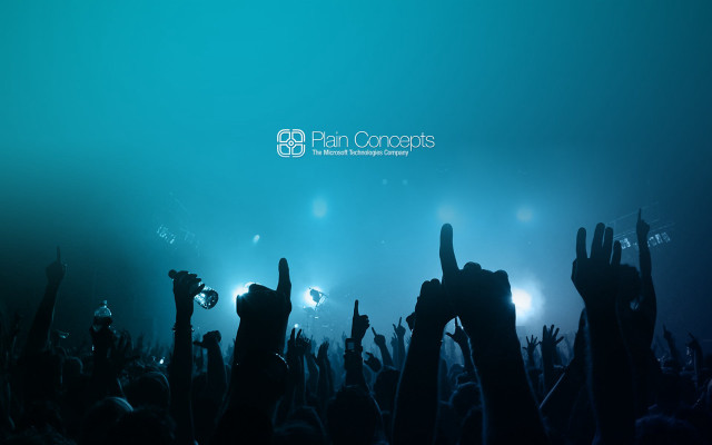 Concert people hands blue background free wallpaper for desktop - medium preview image