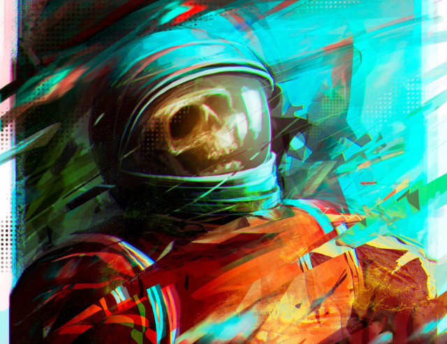 Man space suit skull helmet free wallpaper for desktop - medium preview image