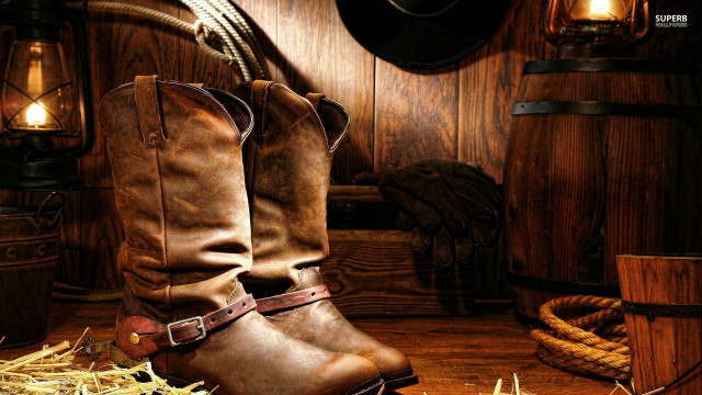 Cowboy boots hay barrel rope free wallpaper for desktop - medium preview image