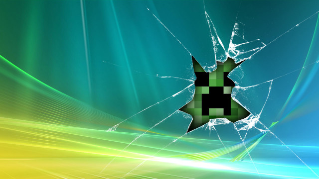 Broken glass pixel blue sky free wallpaper for desktop - medium preview image