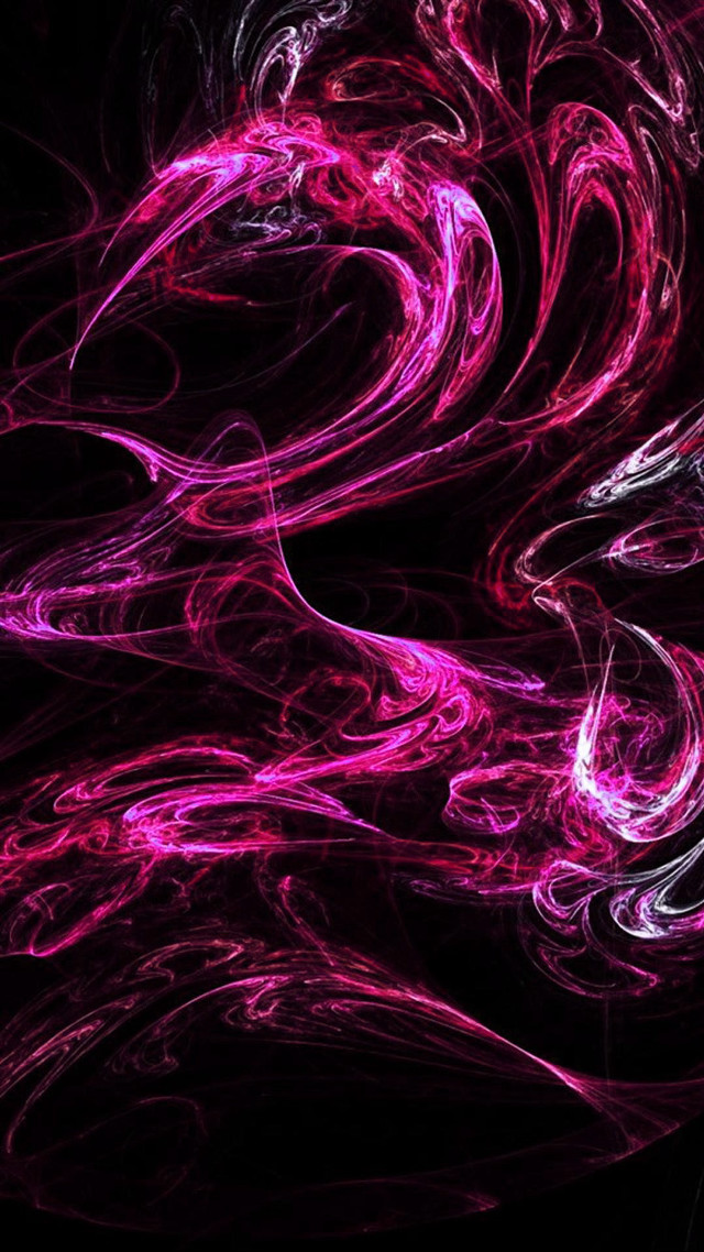 Pink swirl black background white free wallpaper for mobile - medium preview image