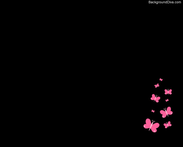 Black background pink butterflies flying free wallpaper for desktop - medium preview image