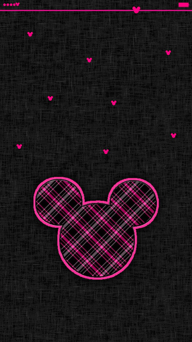 Pink mickey mouse face black free wallpaper for mobile - medium preview image