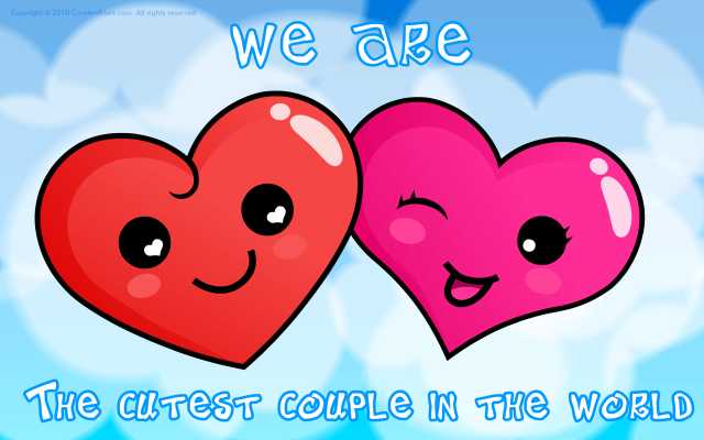 Two hearts with faces best free wallpaper for desktop - medium preview image