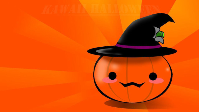 Pumpkin witch hat eyes fun free wallpaper for desktop - medium preview image