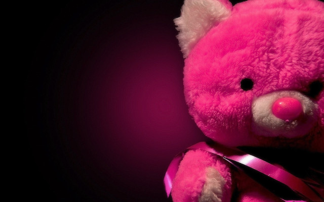 Pink teddy bear ribbon bow #2 free wallpaper for desktop - medium preview image
